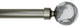 Linen Avenue Grey Marble Single Curtain Rod Set,66 to 120-Inch,Polished Nickel