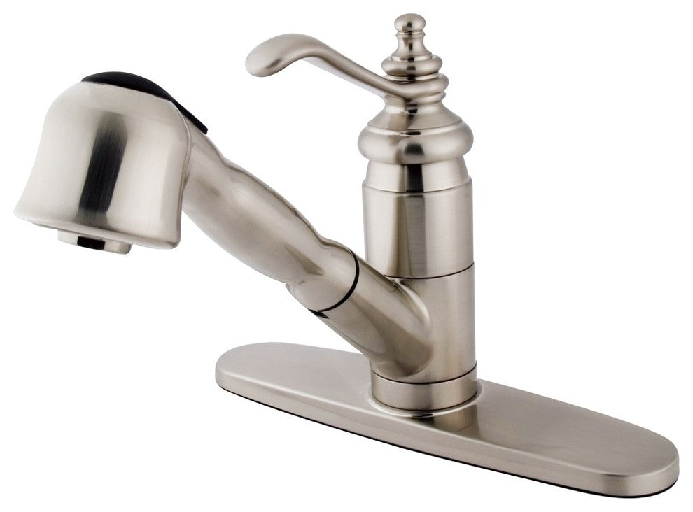 Templeton Satin Nickel Single Handle Pull-Out Sprayer Kitchen Faucet KS7898TL