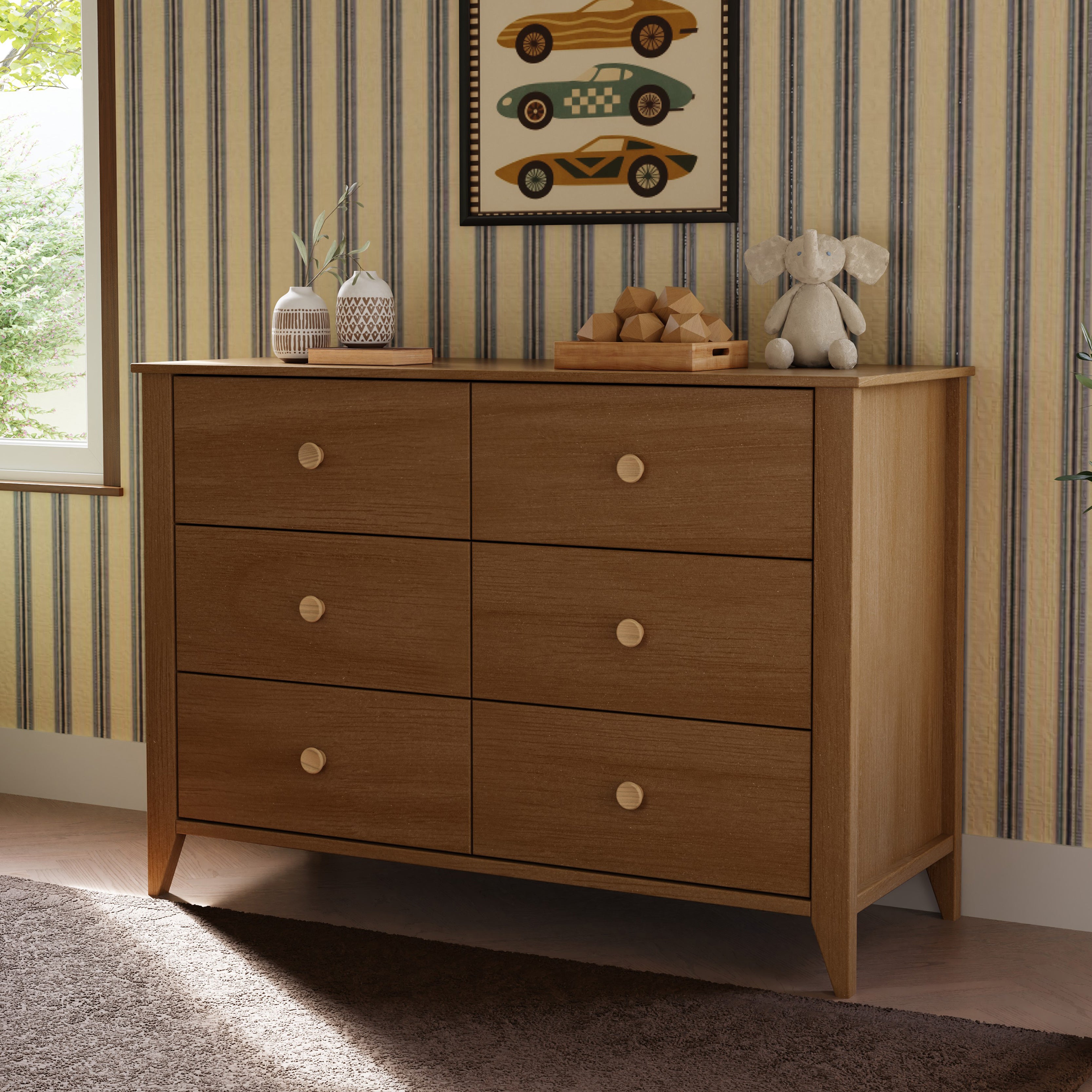 Sprout 6-Drawer Double Dresser, Chestnut Natural