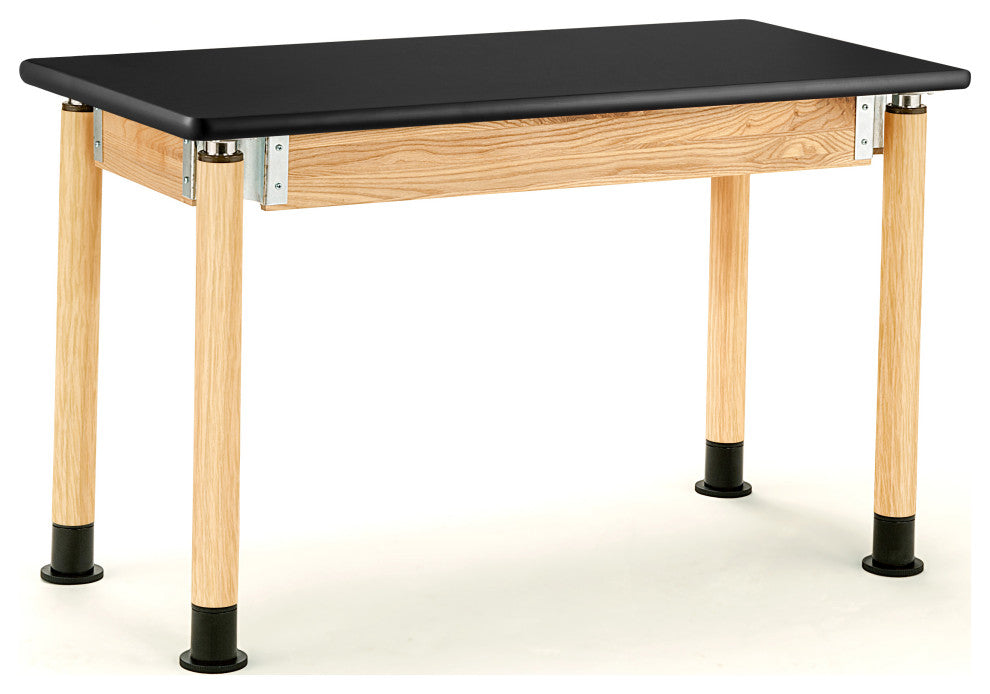 NPS Signature Science Lab Table, Oak, HPL Top, 24x48x27-42