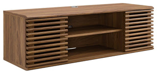 Render 46" Wall-Mount Media Console TV Stand, Walnut