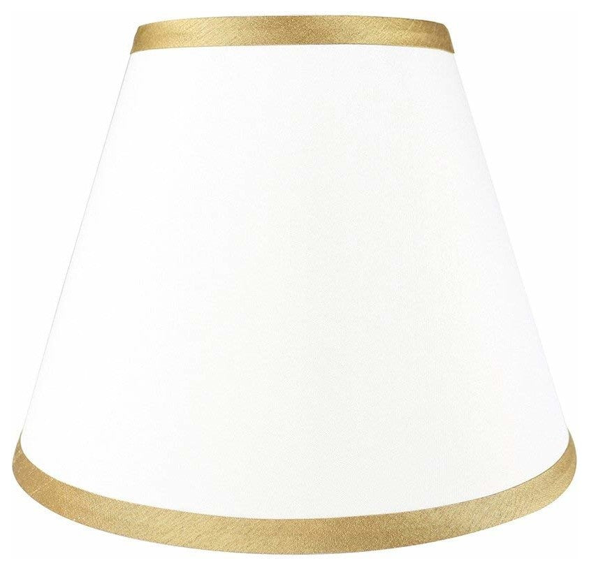 Hardback Faux Silk Coolie Lamp Shade, 5x9x7", Cream, Off White, Gold, Single