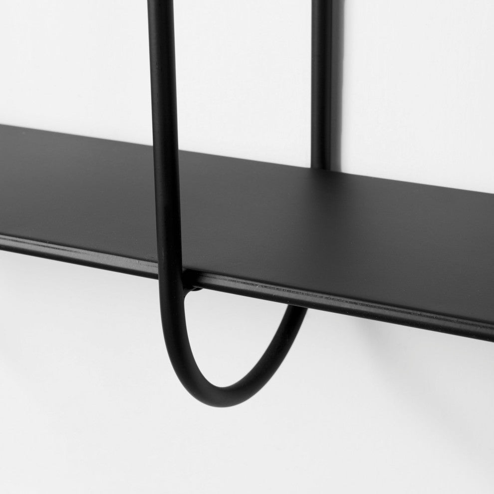 Decimus Black Metal Wall Mounted 3 Tiered Shelving Unit