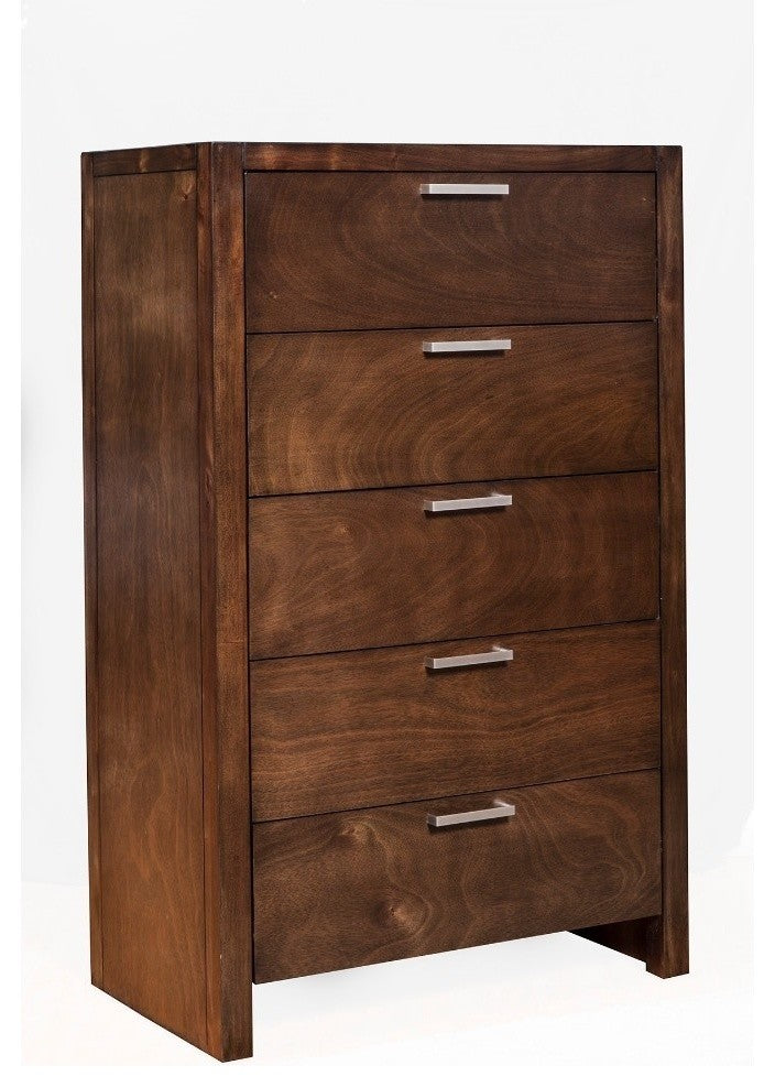 Wooden Chest With 5 Drawers Chestnut Brown