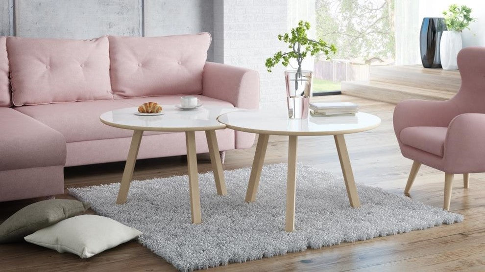 Oslo End Table, White, Gloss