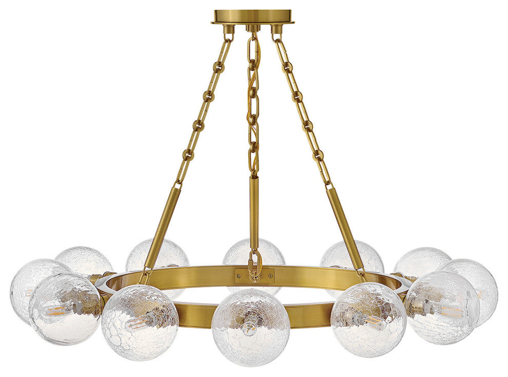 Fredrick Ramond Coco Medium Single Tier Chandelier, Lacquered Brass