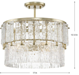 Chevall Collection 3-Light Modern Organic Pendant, Gilded Silver