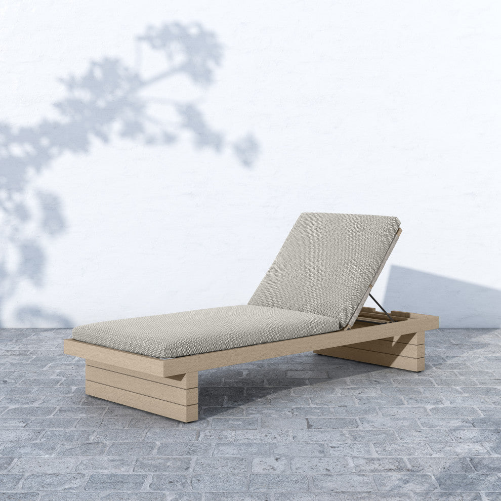 Leroy Outdoor Chaise Lounge-Brown/Ash