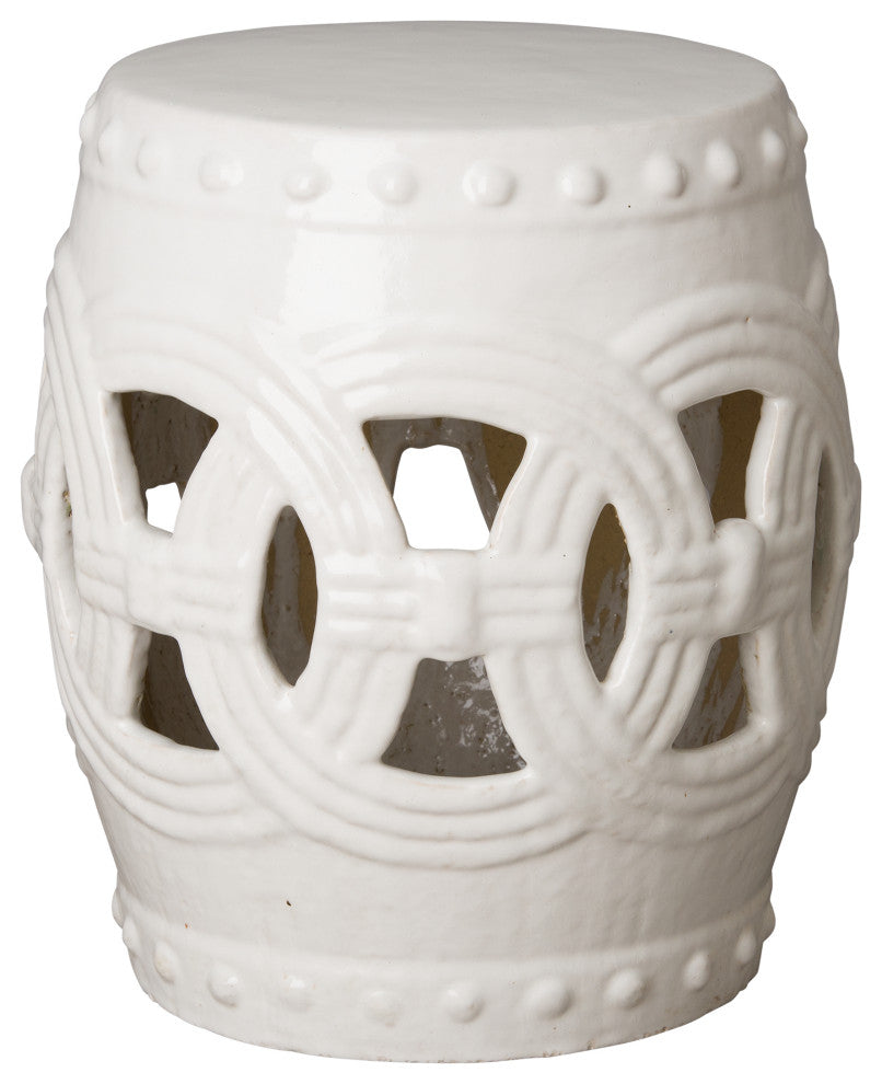 Eternity Stool/Table, Distressed White 16x19
