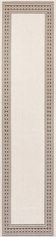 Lucia Classic Diamond Border Indoor/Outdoor Area Rug, Cream/Black, 2x8