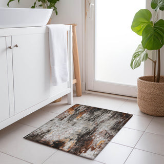 Machine Washable Indoor/Outdoor Chantille ACN1640 Gray 1'8" x 2'6" Rug