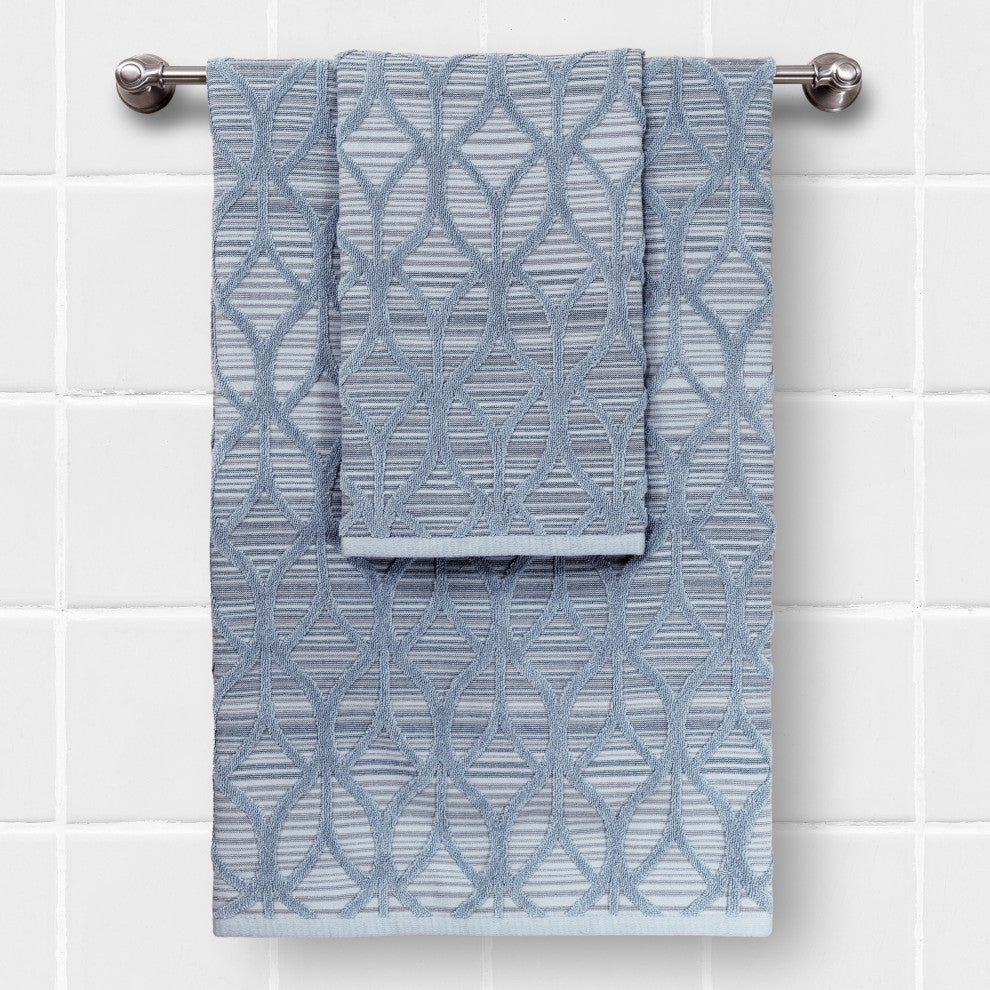 Linum Home Textiles 100% Turkish Cotton Alev Jacquard Bath & Hand Towel Set
