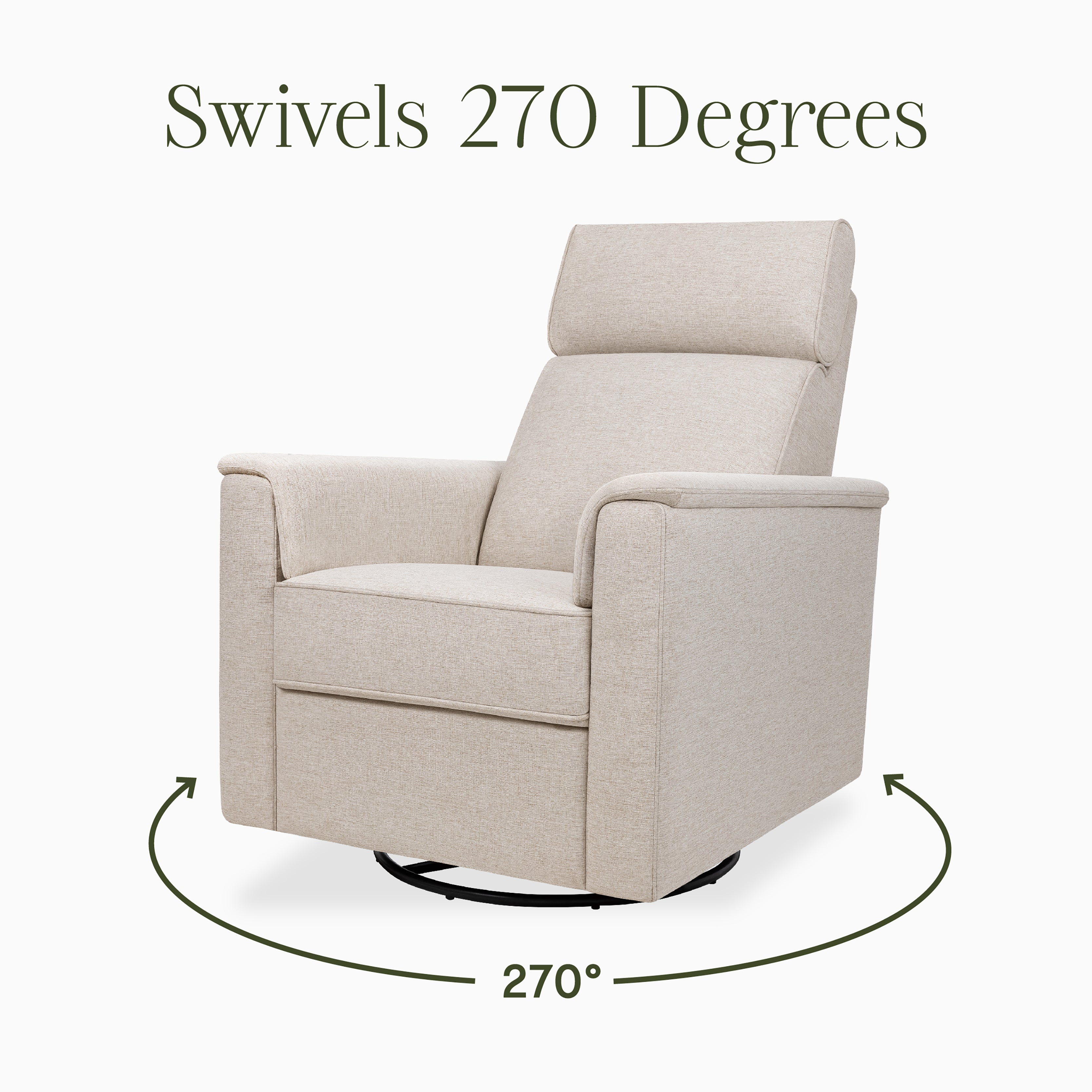 Willa Plus Power Glider Recliner w/ Power Headrest, Performance Beach Eco-Weave