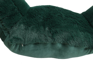 Faux Fur Bedrest Shell, Dark Green, 20"x18" X17"