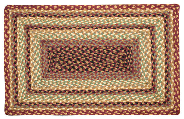 Earth Rugs RC-357 Burgundy / Gray / Cream Rectangle Braided Rug 4 Feet x 6 Feet