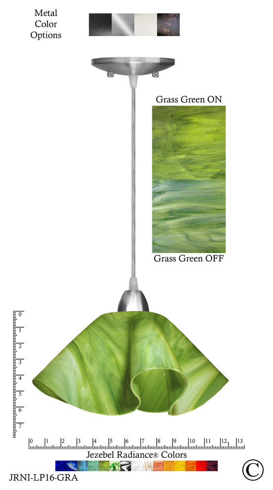 Jezebel Radiance Lily Large Pendant, Grass Green