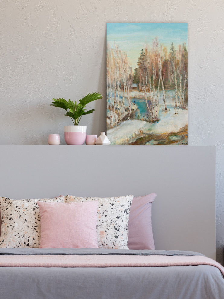 "Day Dreams in Streams" Painting Print on Wrapped Canvas, 24x36