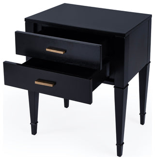 Kai 2 Drawer Burl Wood End Table, Black Licorice