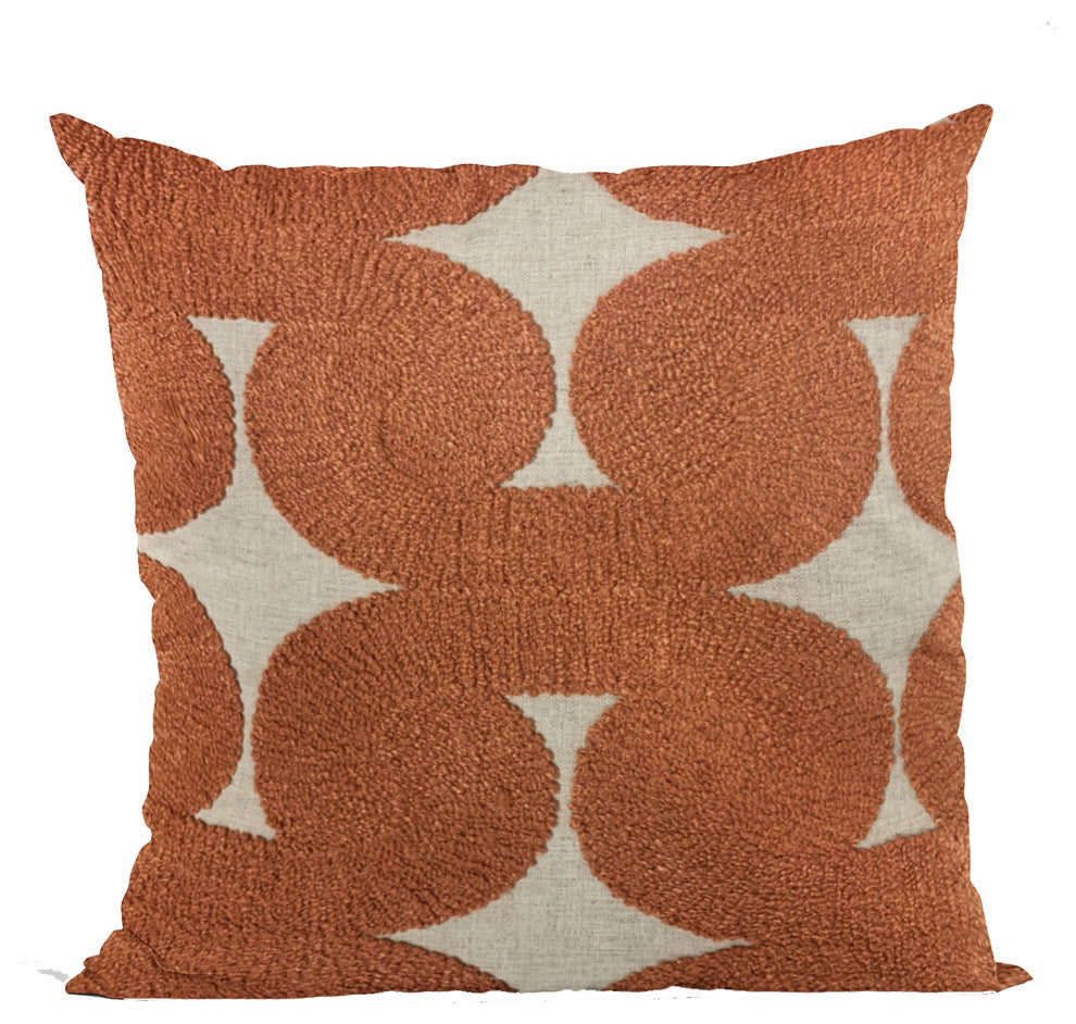 Plutus Red Maze Dot Luxury Throw Pillow, 12"x20"