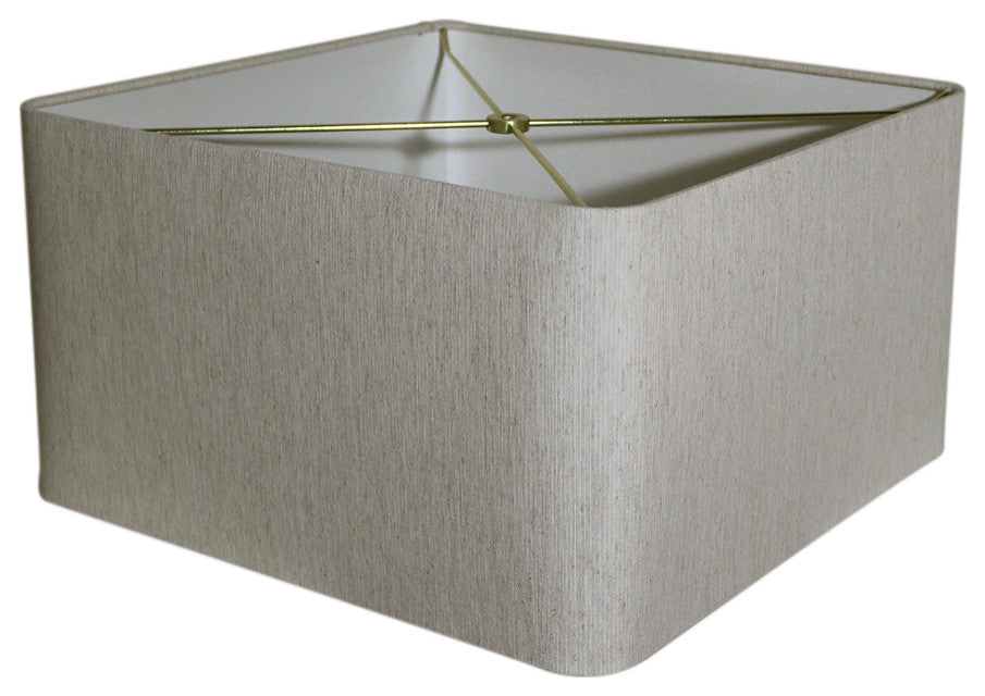 12x12x8 Rounded Corner Premiere Hardback Shallow Square Drum Lampshade Textured