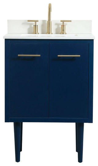Home Living 19" Midcentury Modern Blue-Light Bathroom Vanity