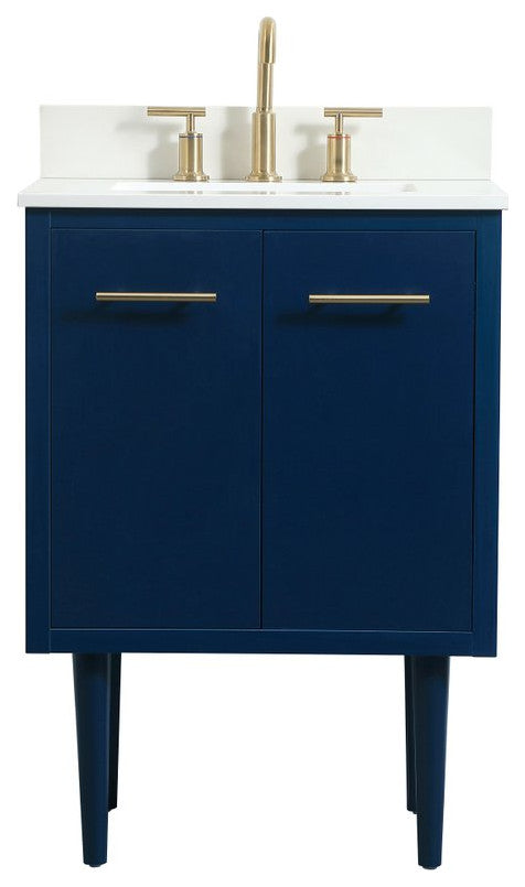 Home Living 19" Midcentury Modern Blue-Light Bathroom Vanity