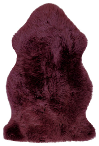 Milan Shearling Single Sheepskin Rug 2'x3', Logan Berry