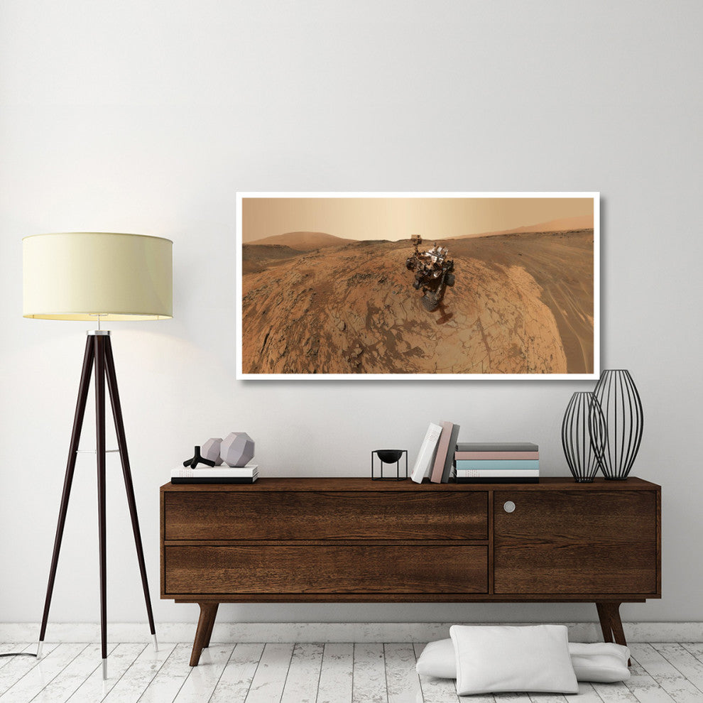 "Curiosity Self-Portrait at Mojave Site on Mount Sharp" Paper Art, 62"x32"