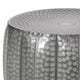 Craigue Modern Iron Mandala Pumpkin Side Tables, Set of 2, Brushed Antique Silver