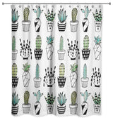 Potted Cacti Print 71x74 Shower Curtain