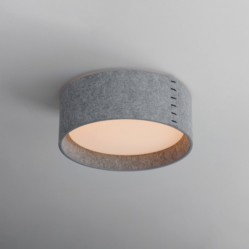 Maxim 10220 Prime 16"W LED Flush Mount Drum Ceiling Fixture - Grey