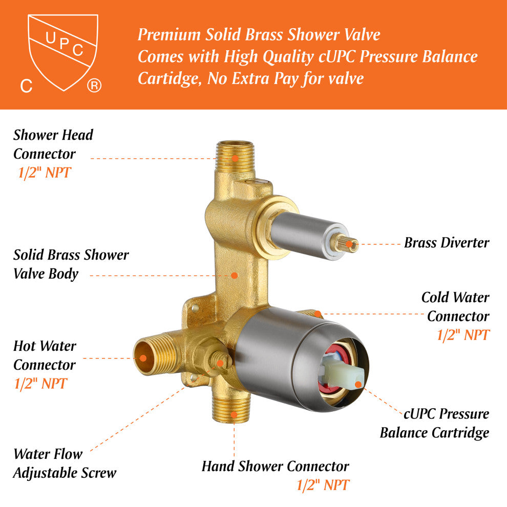 Single Handle Wall Mounted Waterfall Faucet With Handshower, Brushed Nickel