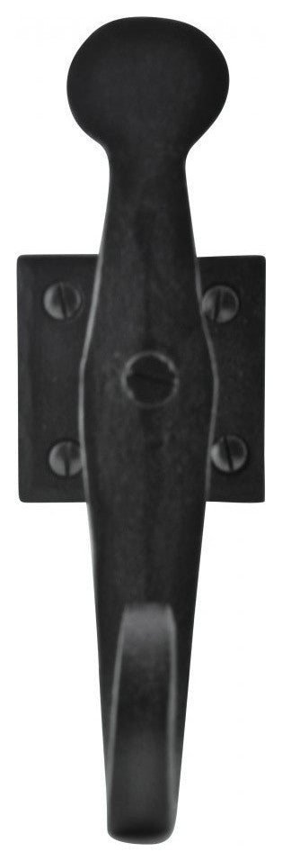 Black Shutter Dog Rat Tail Hand Forged Iron Rustproof Finish Set of 6
