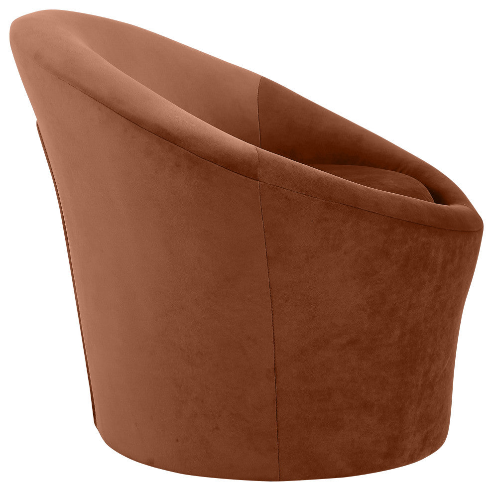 Tristan Upholstered Chair, Cognac, Velvet
