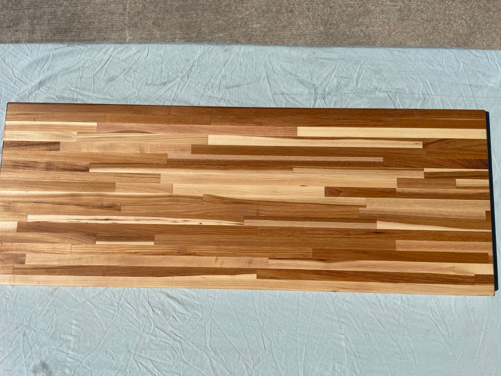 Custom Edge Grain Butcher Block Table Top, Workbench, Desk Top, Hickory, 30"x72"