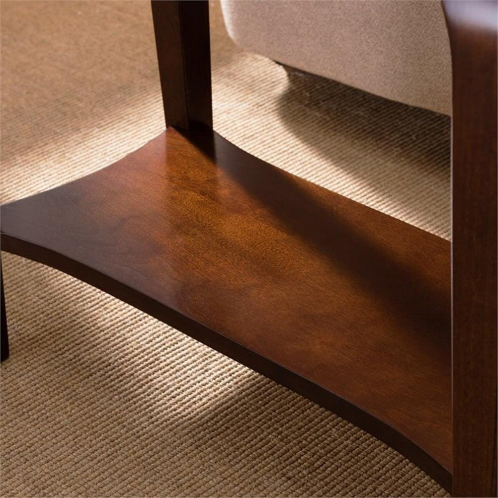 Leick Home Stratus Narrow Chairside Wood Table in Heartwood Cherry