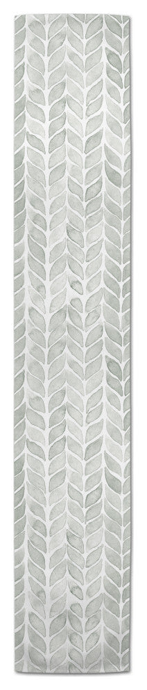 Soft Green Pattern 16x72 Cotton Twill Runner