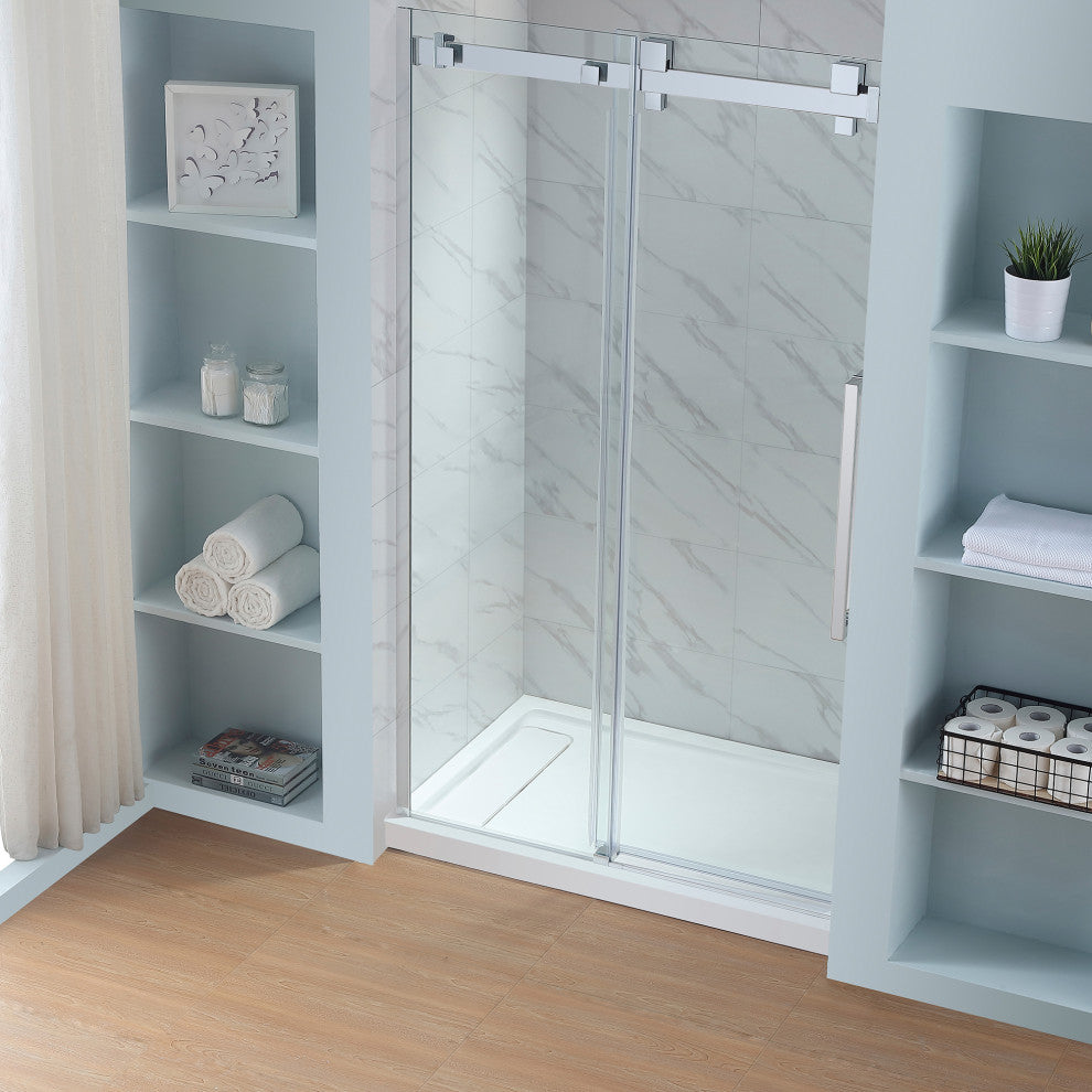 Ove Decors Chester 48x36" 10 mm Alcove Shower Set With Base, Chrome