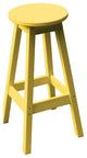 Poly Lumber Bar Stool, Lemon Yellow, Bar Height, Round