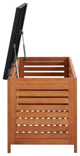 vidaXL Patio Storage Box Entryway Outdoor Storage Chest Solid Wood Eucalyptus