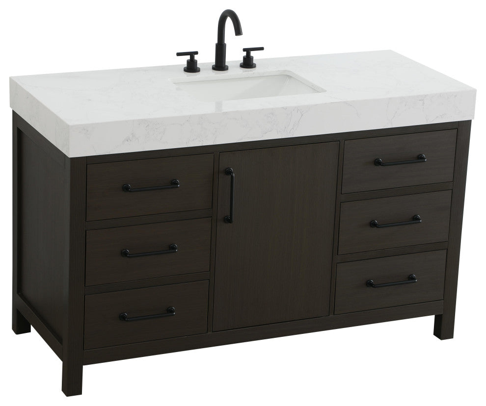 Home Living 54" Single Bathroom Vanity, Mocha Brown