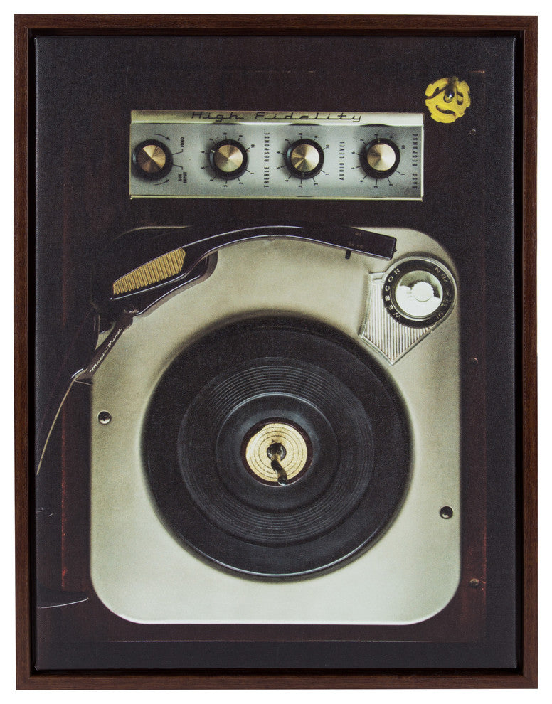 Sylvie High Fidelity 18x24 Walnut Brown Framed Canvas Wall Art