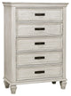 5 Drawers Wooden Chest, Antique White