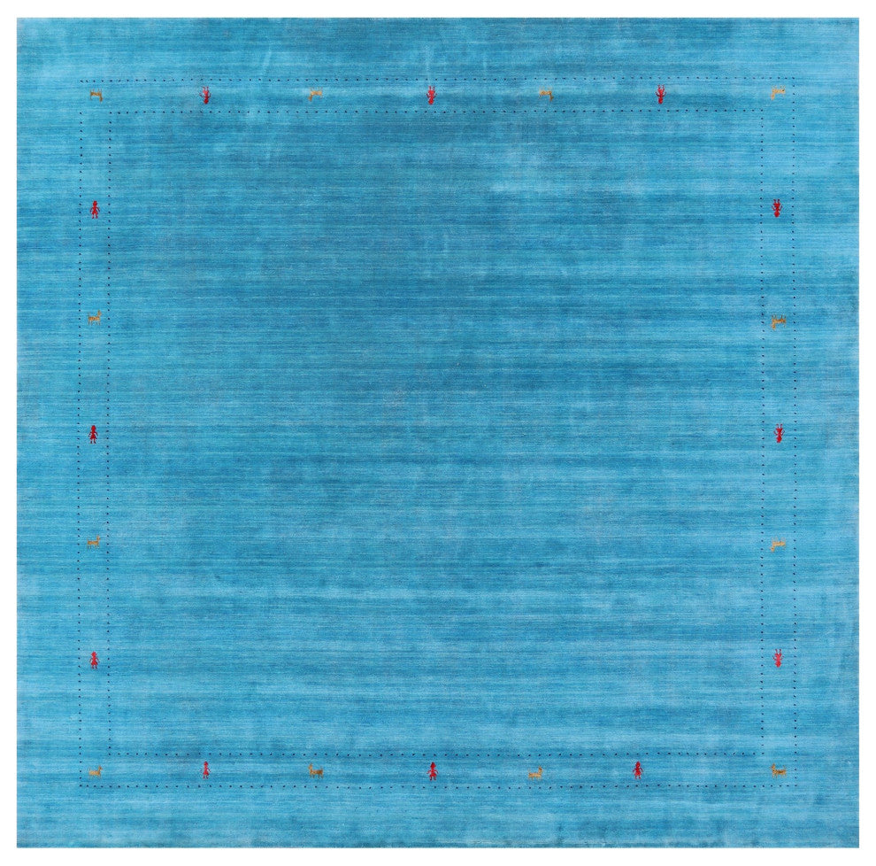 9' Square Hand-Knotted Persian Gabbeh Rug Q7028