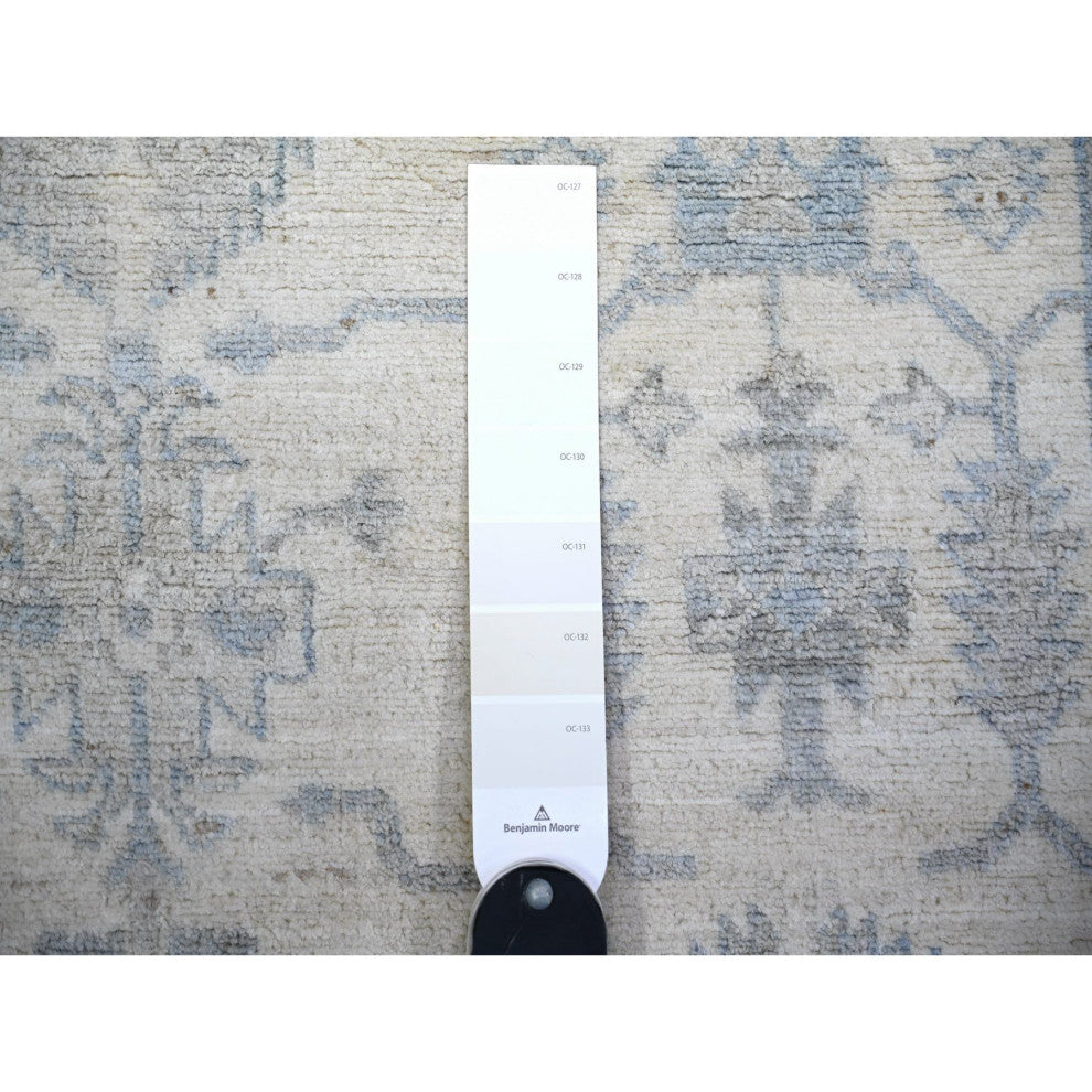 Commercial White Finer Peshawar Wool Hand Knotted Oriental Rug, 3'11"x5'9"