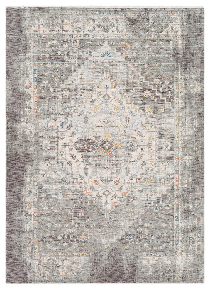 Surya Presidential PDT-2311 5'x8'2" Rug, Gray/Ivory/Butter/Pale Blue/Blue/Lime