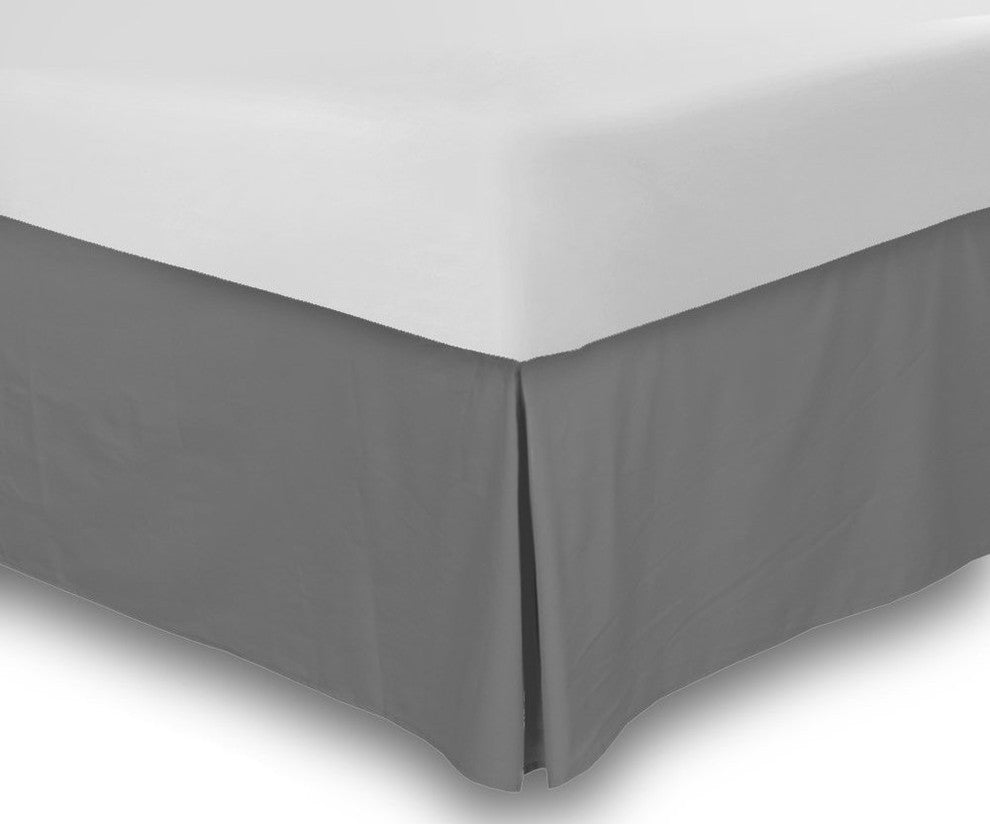 Tailored Long-Staple-Fiber-Durable-Comfortable Bed-Skirt, Grey, King