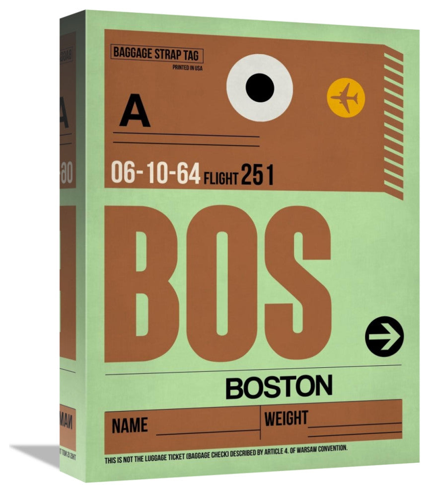 "BOS Boston Luggage Tag 1" Fine Art Print