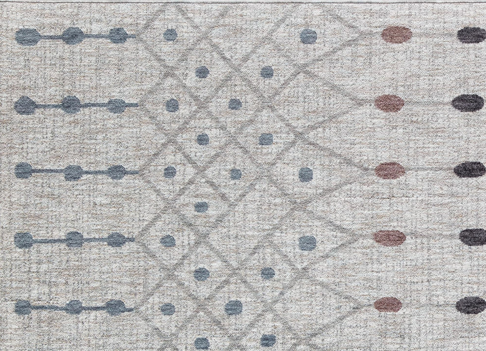 Jade La Paloma White  Moroccan Tribal Ivory Recycled Area Rug, 2'6" X 8'