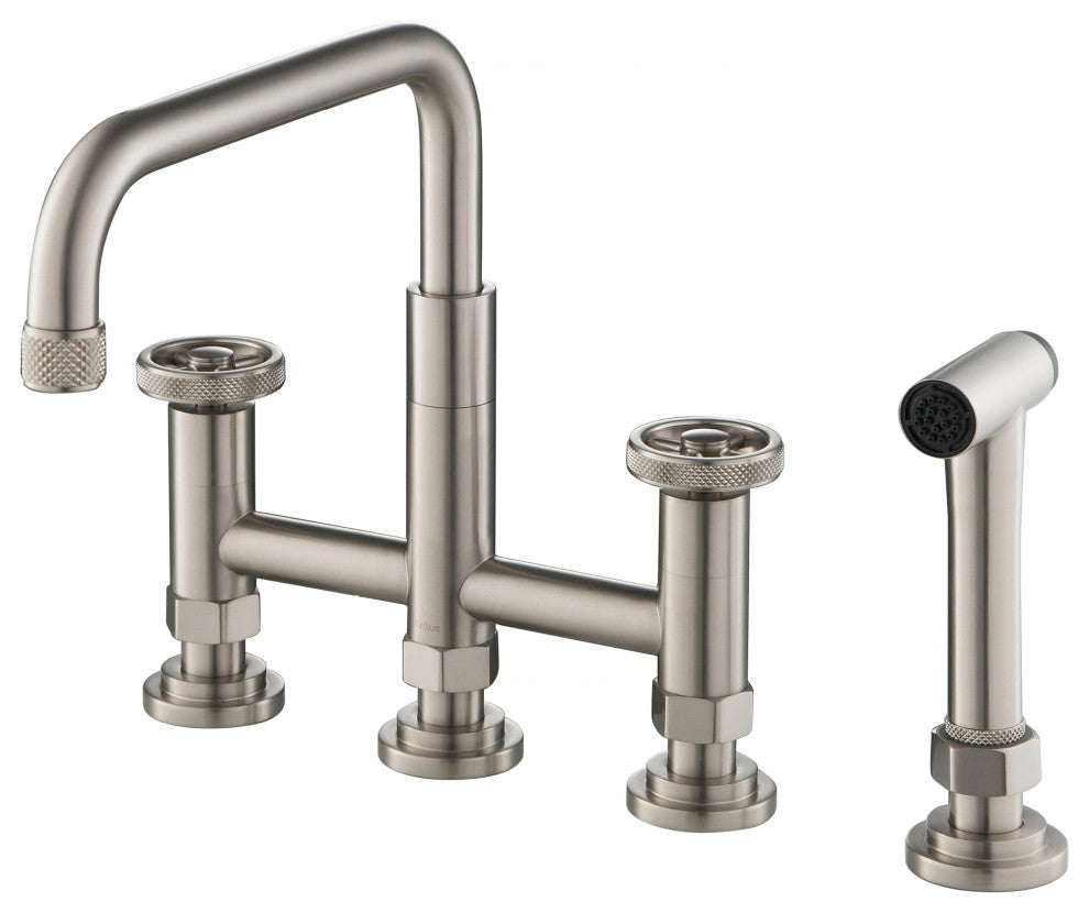Urbix Bridge Kitchen Faucet, Spot Free Stainless Steel